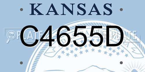 C4655D Kansas License Plate