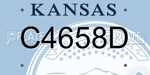 C4658D Kansas License Plate