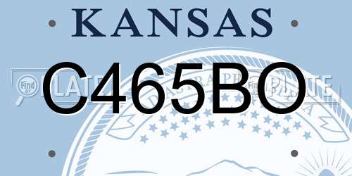 C465BO Kansas License Plate