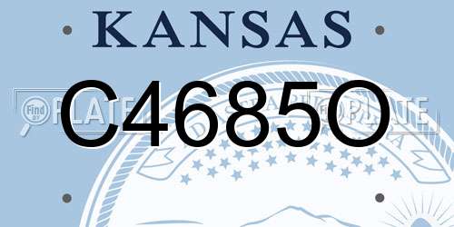 C4685O Kansas License Plate