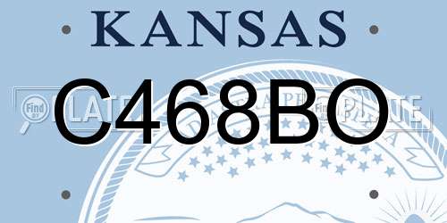 C468BO Kansas License Plate