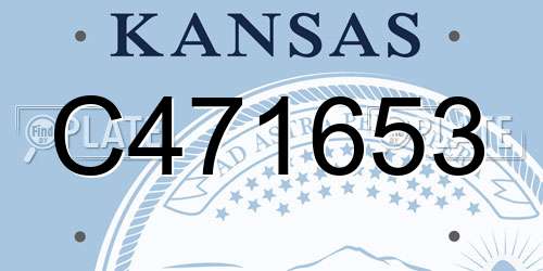 C471653 Kansas License Plate