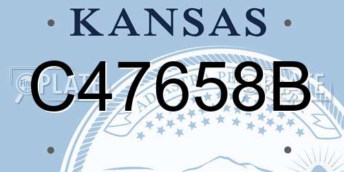C47658B Kansas License Plate