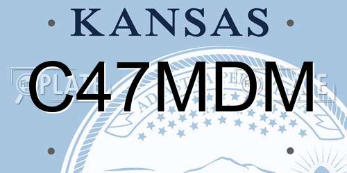 C47MDM Kansas License Plate