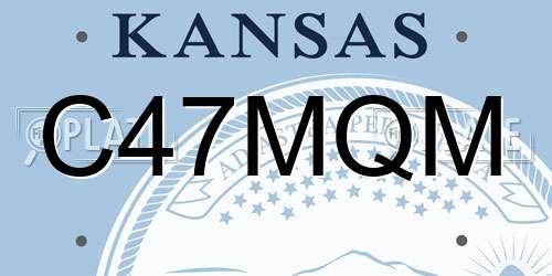 C47MQM Kansas License Plate