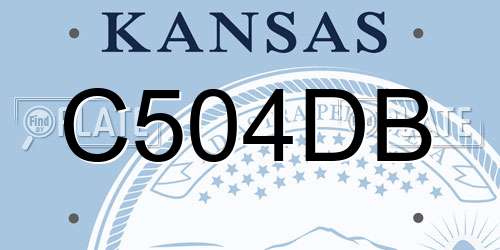 C504DB Kansas License Plate