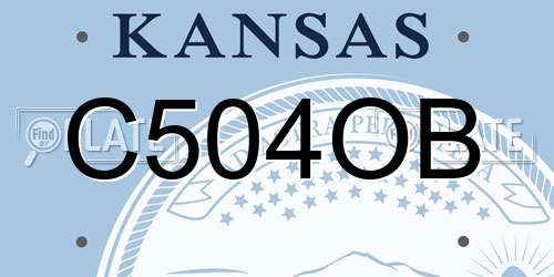 C504OB Kansas License Plate