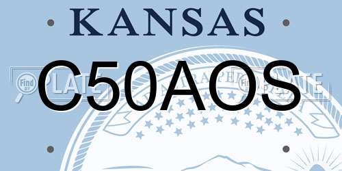 C50AOS Kansas License Plate