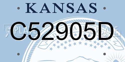 C52905D Kansas License Plate