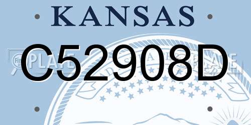 C52908D Kansas License Plate