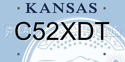 C52XDT Kansas License Plate