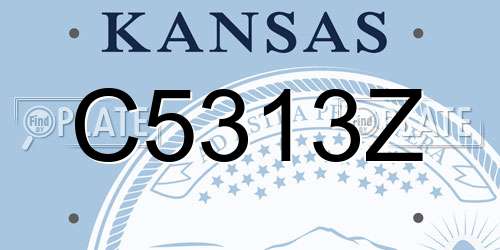 C5313Z Kansas License Plate
