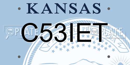 C53IET Kansas License Plate