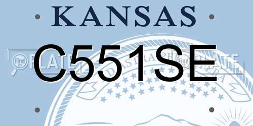 C551SE Kansas License Plate