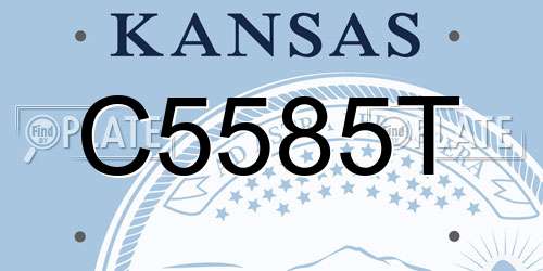 C5585T Kansas License Plate