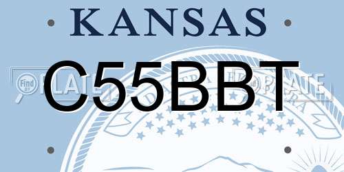C55BBT Kansas License Plate