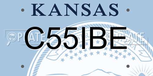 C55IBE Kansas License Plate