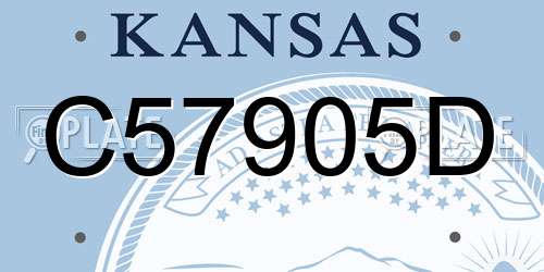 C57905D Kansas License Plate