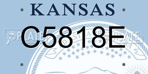 C5818E Kansas License Plate