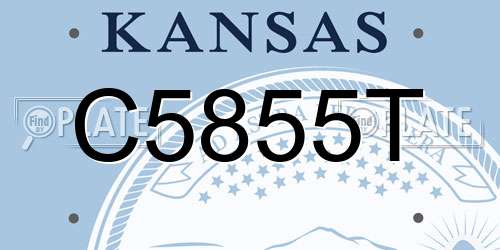 C5855T Kansas License Plate