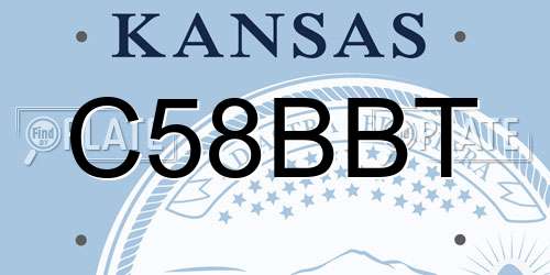 C58BBT Kansas License Plate