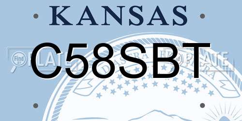C58SBT Kansas License Plate