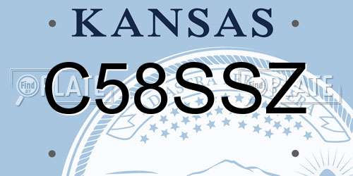 C58SSZ Kansas License Plate