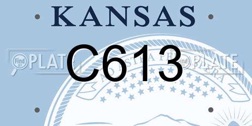 C613 Kansas License Plate