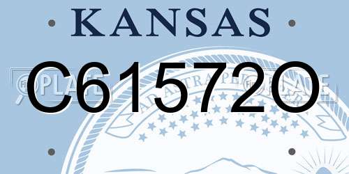 C61572O Kansas License Plate