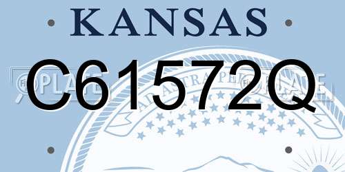 C61572Q Kansas License Plate