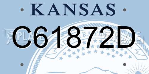 C61872D Kansas License Plate