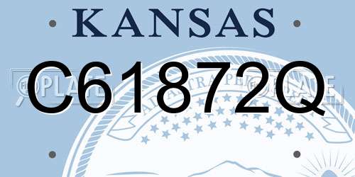 C61872Q Kansas License Plate