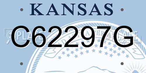 C62297G Kansas License Plate