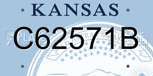 C62571B Kansas License Plate