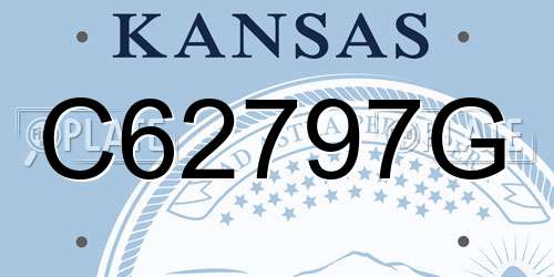 C62797G Kansas License Plate