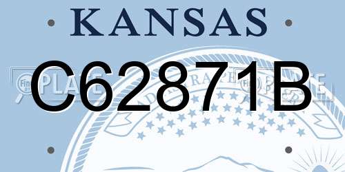C62871B Kansas License Plate