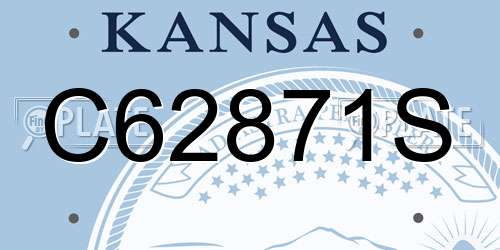C62871S Kansas License Plate
