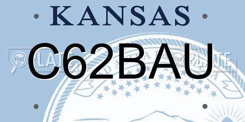 C62BAU Kansas License Plate