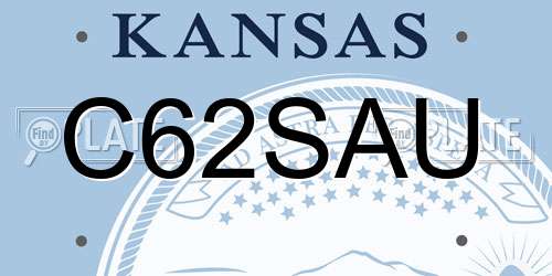 C62SAU Kansas License Plate