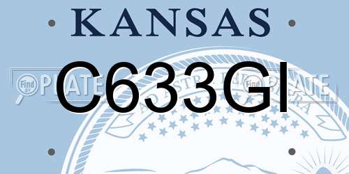 C633GI Kansas License Plate