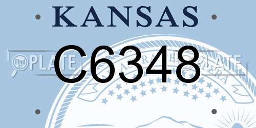 C6348 Kansas License Plate