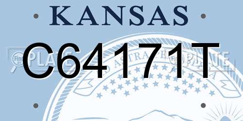 C64171T Kansas License Plate