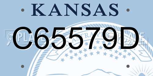 C65579D Kansas License Plate