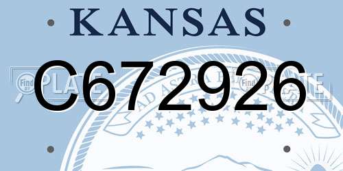 C672926 Kansas License Plate