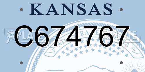 C674767 Kansas License Plate