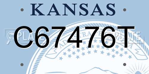 C67476T Kansas License Plate