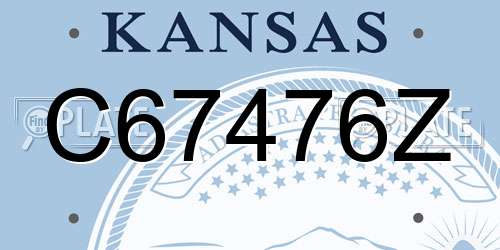 C67476Z Kansas License Plate