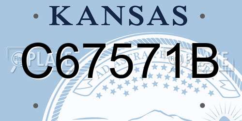 C67571B Kansas License Plate