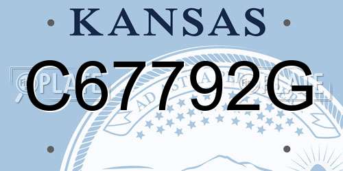 C67792G Kansas License Plate