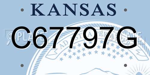 C67797G Kansas License Plate